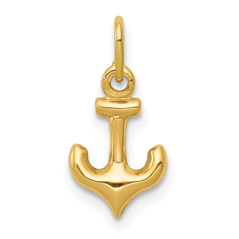 14k Yellow Gold 8 mm Anchor Charm (0.25 grams)