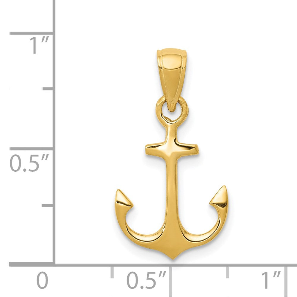 14k Yellow Gold 13 mm Anchor Pendant (1.22 grams)