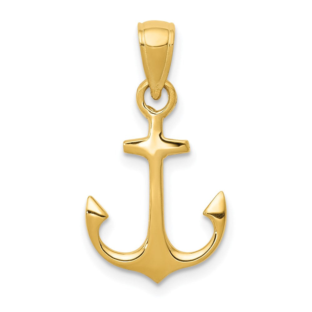 14k Yellow Gold 13 mm Anchor Pendant (1.22 grams)