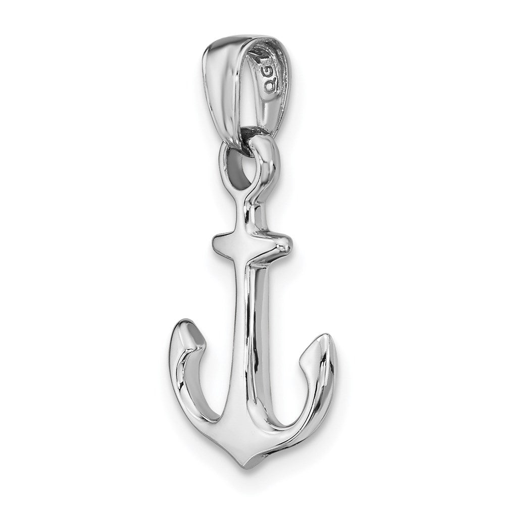 14k White Gold 12.85 mm Anchor Pendant (1.19 grams)