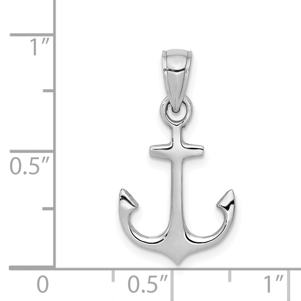 14k White Gold 12.85 mm Anchor Pendant (1.19 grams)