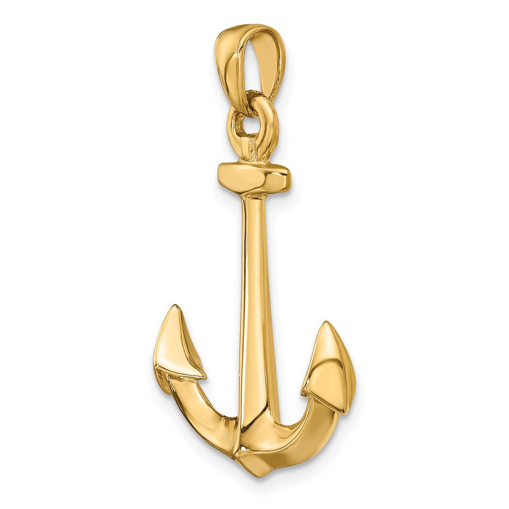 14k Yellow Gold 21 mm 3-D Anchor Pendant (4.13 grams)