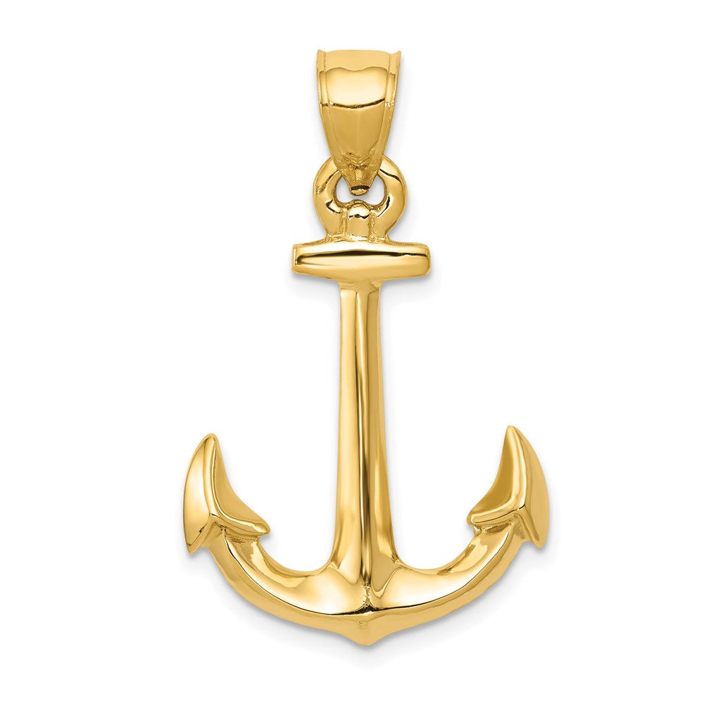 14k Yellow Gold 21 mm 3-D Anchor Pendant (4.13 grams)