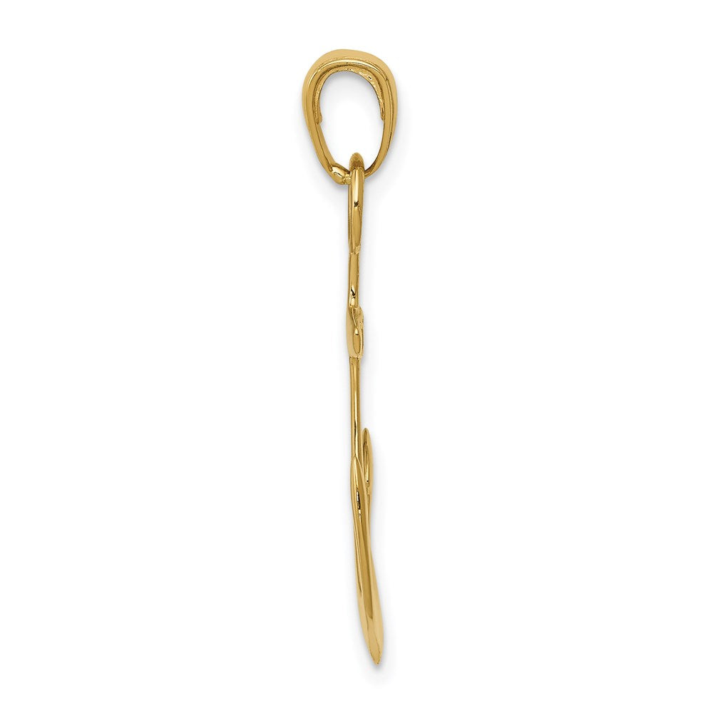 14k Yellow Gold 19 mm Anchor Pendant (1.35 grams)