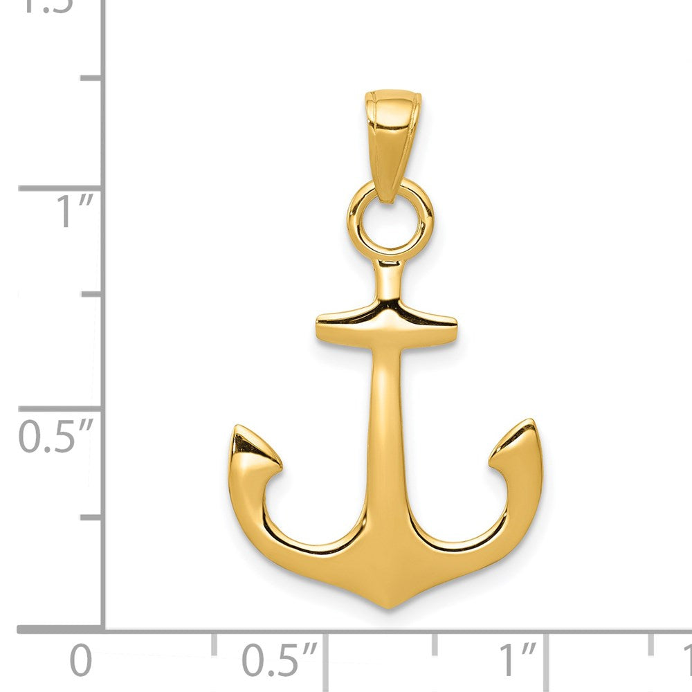 14k Yellow Gold 19 mm Anchor Pendant (1.35 grams)