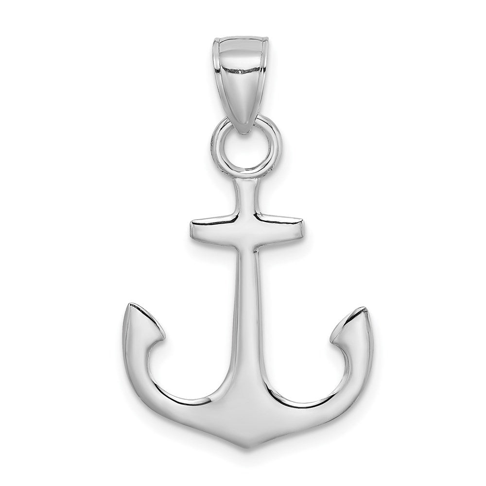 14k White Gold 18.45 mm Polished 3-D Anchor Charm (1.28 grams)
