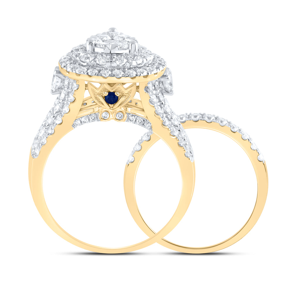 3Ctw-Dia Ana M Fashion Bridal Set (9.87 grams)