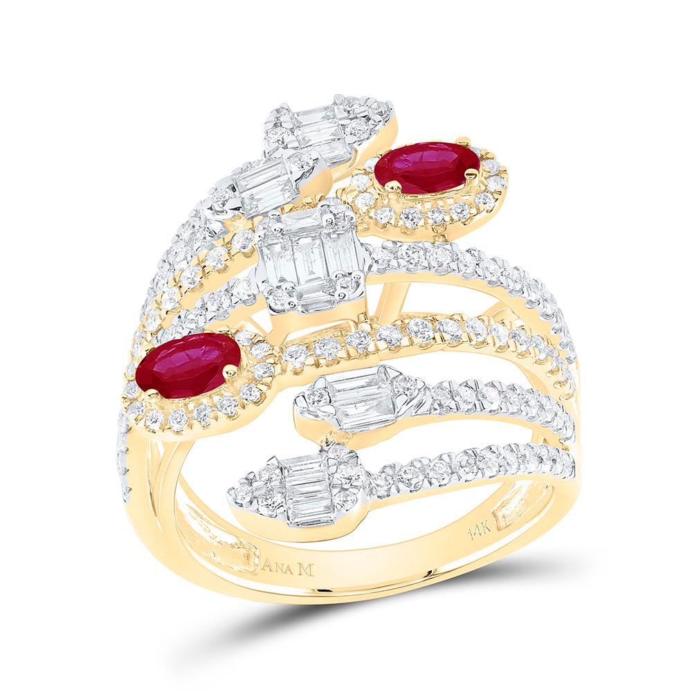 1 1/5Ctw-Dia Ana M 5X3 Mm Ruby Nat Gem Diana Ring (6.71 grams)
