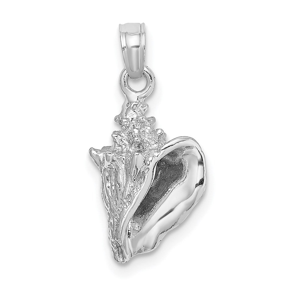 14k White Gold 10.25 mm 3-D Conch Shell Charm (1.96 grams)