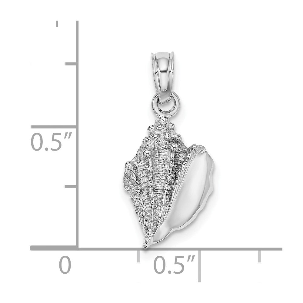 14k White Gold 11.2 mm Conch Shell Charm (1.42 grams)