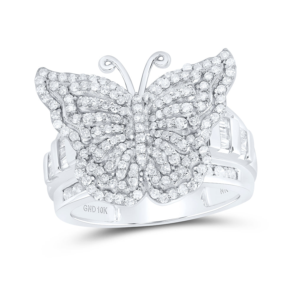 1 1/4Ctw-Dia Nk Fashion Butterfly Ring (6.33 grams)