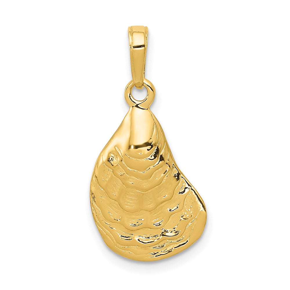 14k Yellow Gold 13 mm Oyster Shell Pendant (1.34 grams)