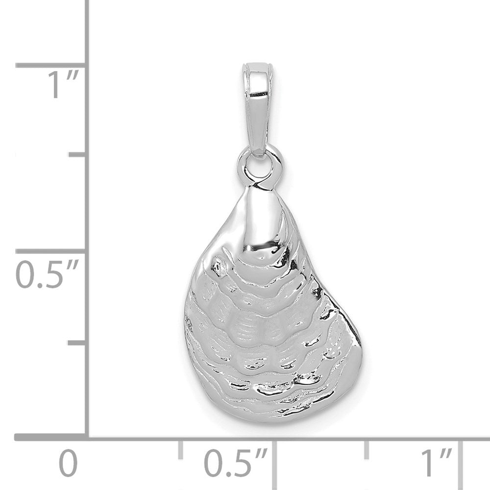 14k White Gold 13 mm Oyster Shell Pendant (1.6 grams)