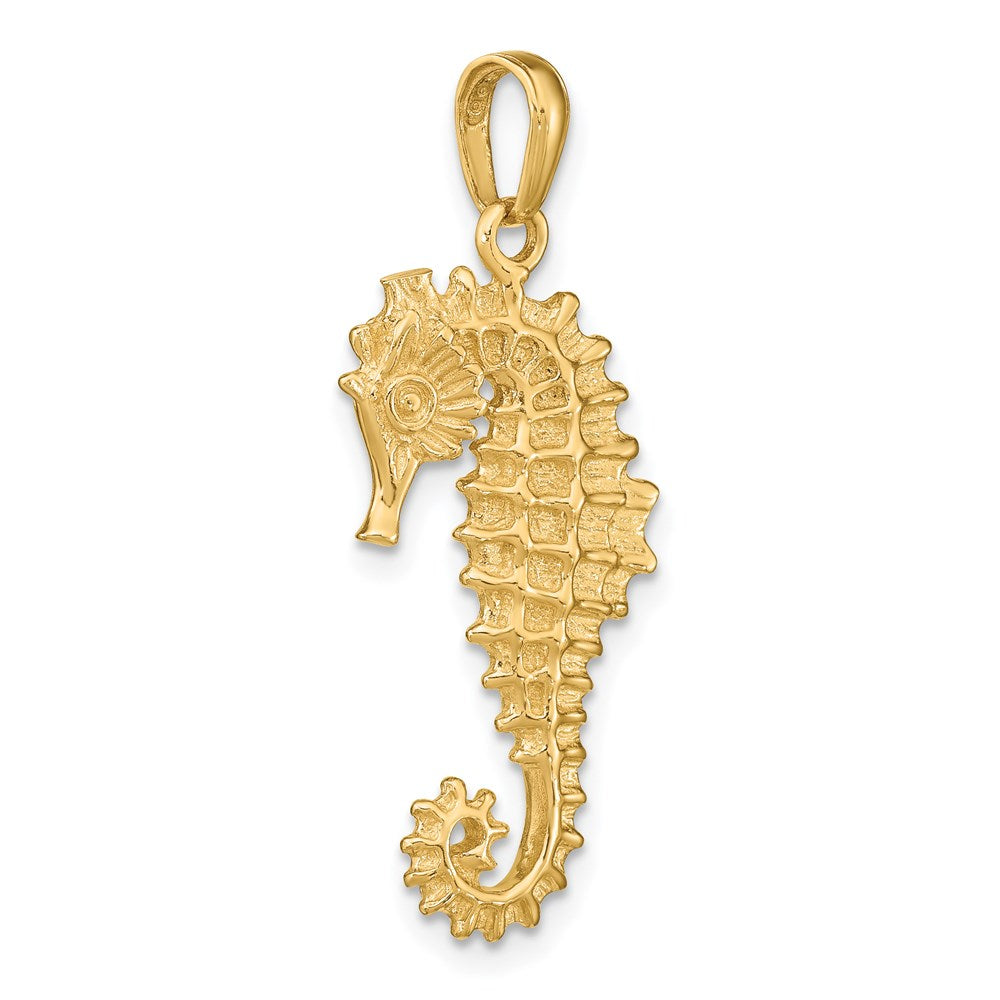 14k Yellow Gold 14 mm 3-D Seahorse Pendant (3.27 grams)
