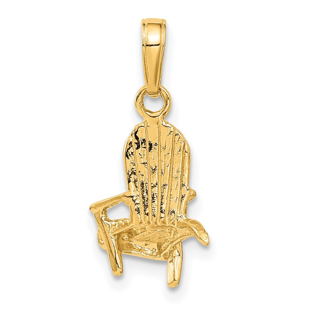 14k Yellow Gold 18 mm 3D Adirondack Beach Chair Pendant (1.58 grams)