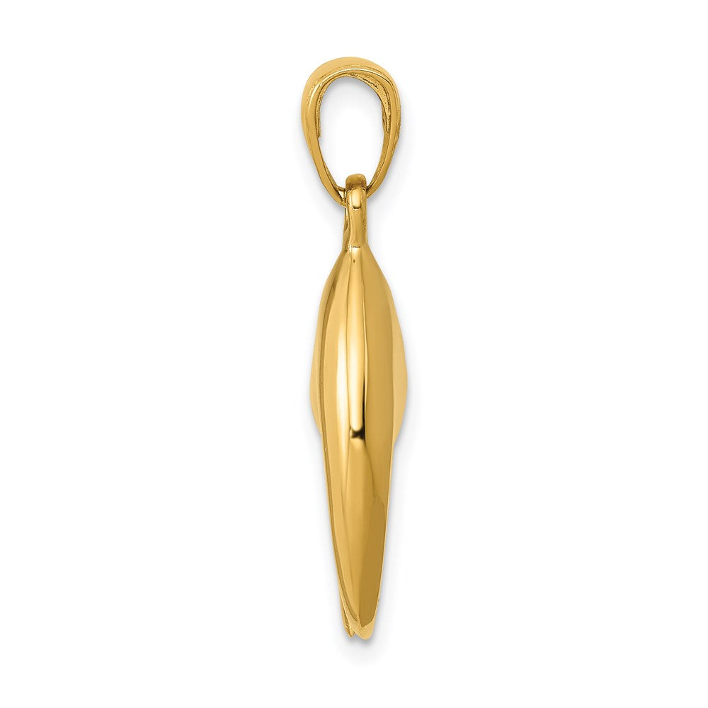 14k Yellow Gold 11 mm 3-D Moveable Stone Crab Claw Pendant (3.86 grams)