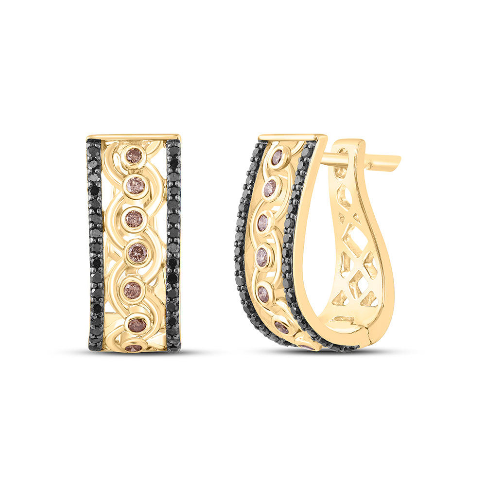 10Kt Gold 1/2Ctw-Dia Color Diamond Hoops Earring