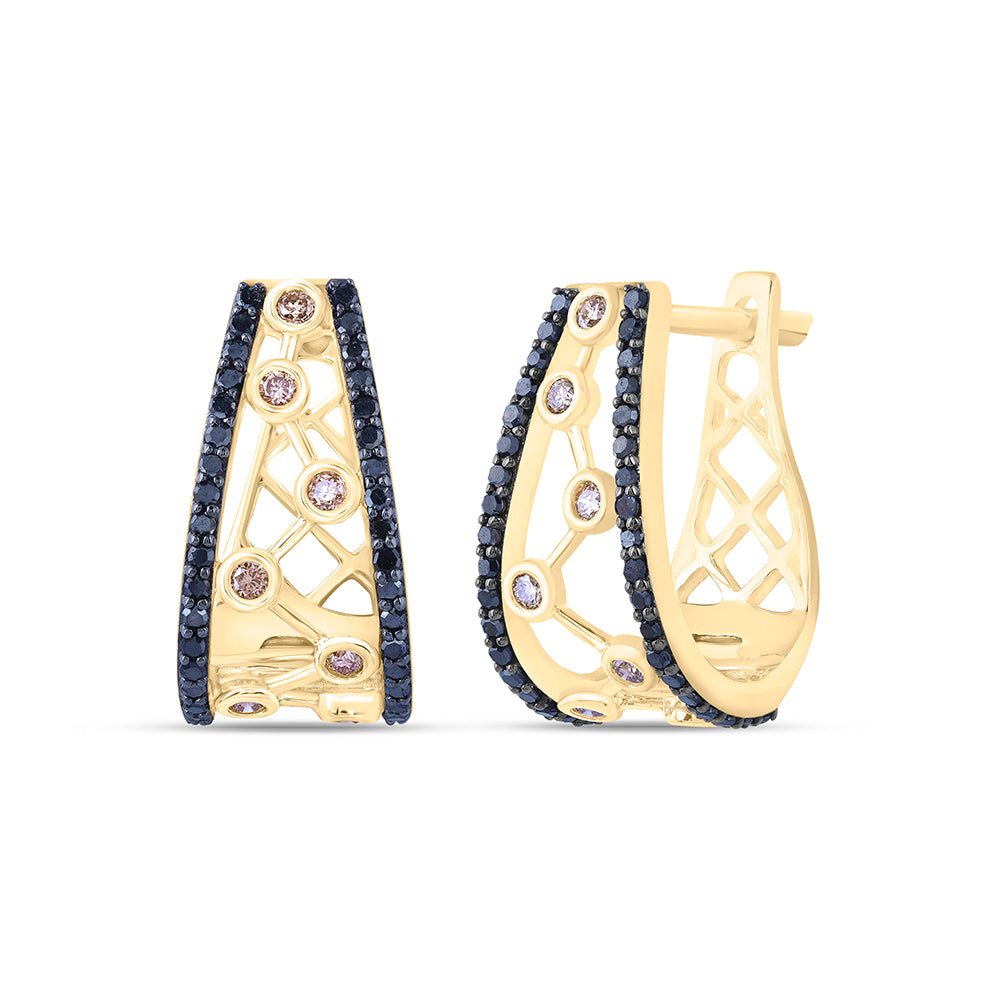 10Kt Gold 1/2 Ctw-Dia Color Diamond Hoops Earring
