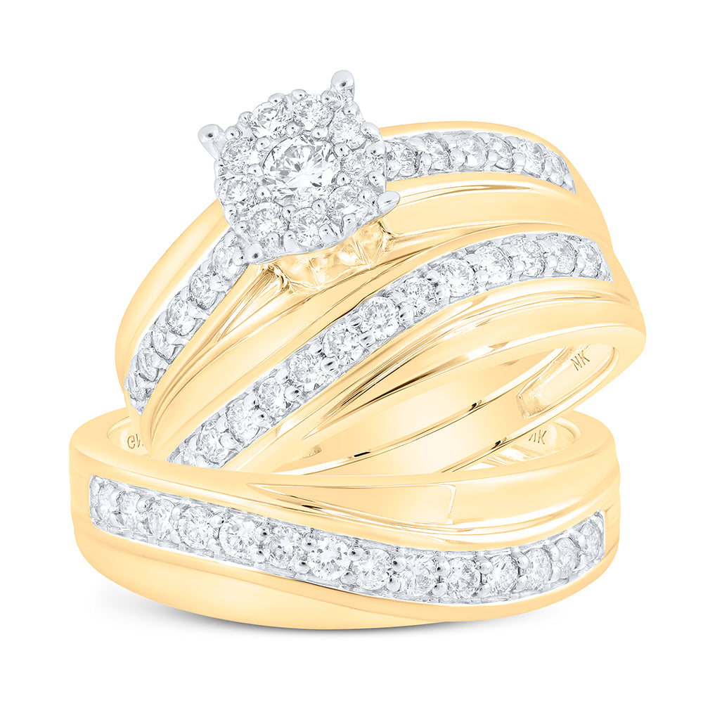 1CTW-DIA NK ROUND SHAPE TRIO SET