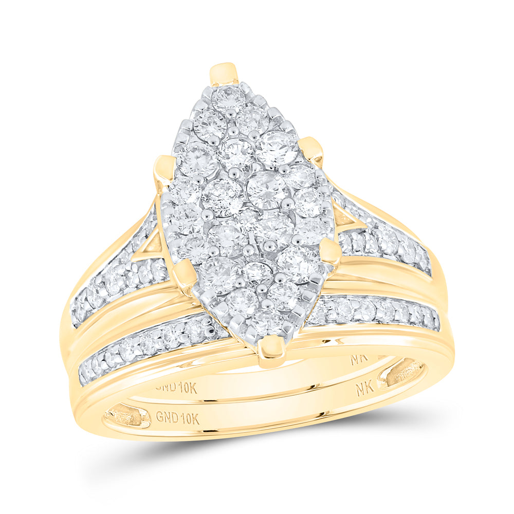 1CTW-Diamond MARQUISE SHAPE TRIO SET