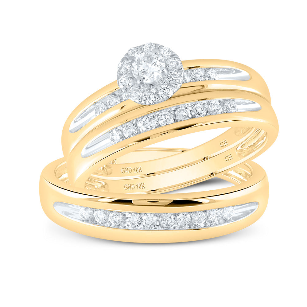 1/2CTW-Diamond ROUND TRIO SET