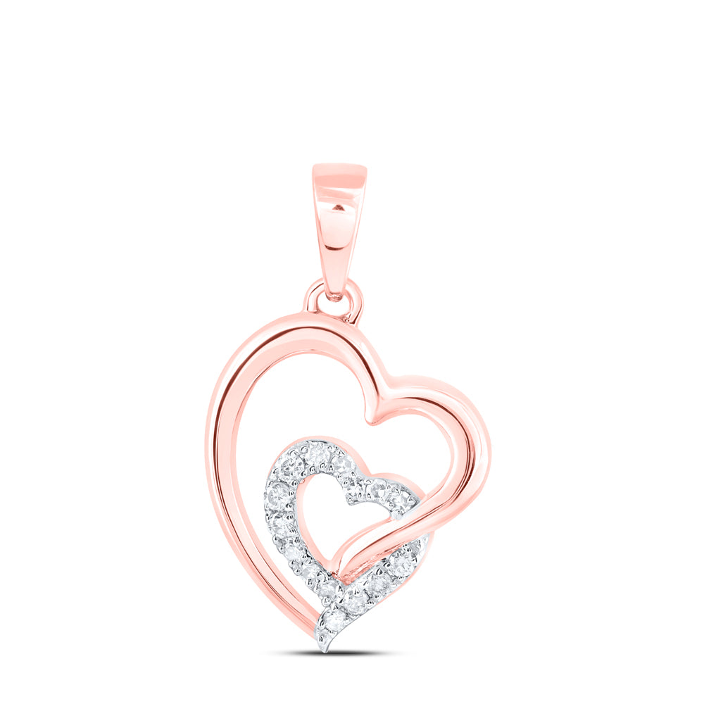 10Kt Gold 1/12Ctw-Dia Nk Gift Heart Pendant