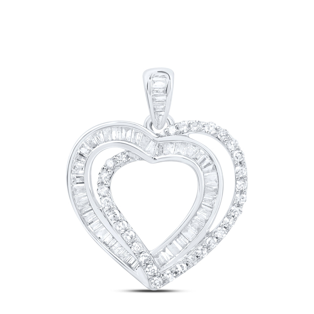 10Kt Gold 1/3Ctw-Dia Nk Gift Heart Pendant