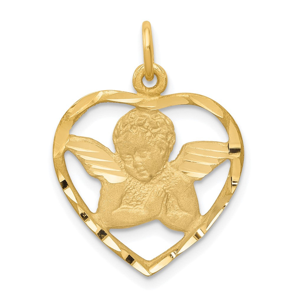 14k Cut-out Angel in Heart Charm (1.23 grams)