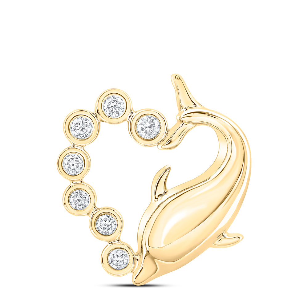 10Kt Gold 1/10Ctw-Dia Nk Gift Heart Pendant