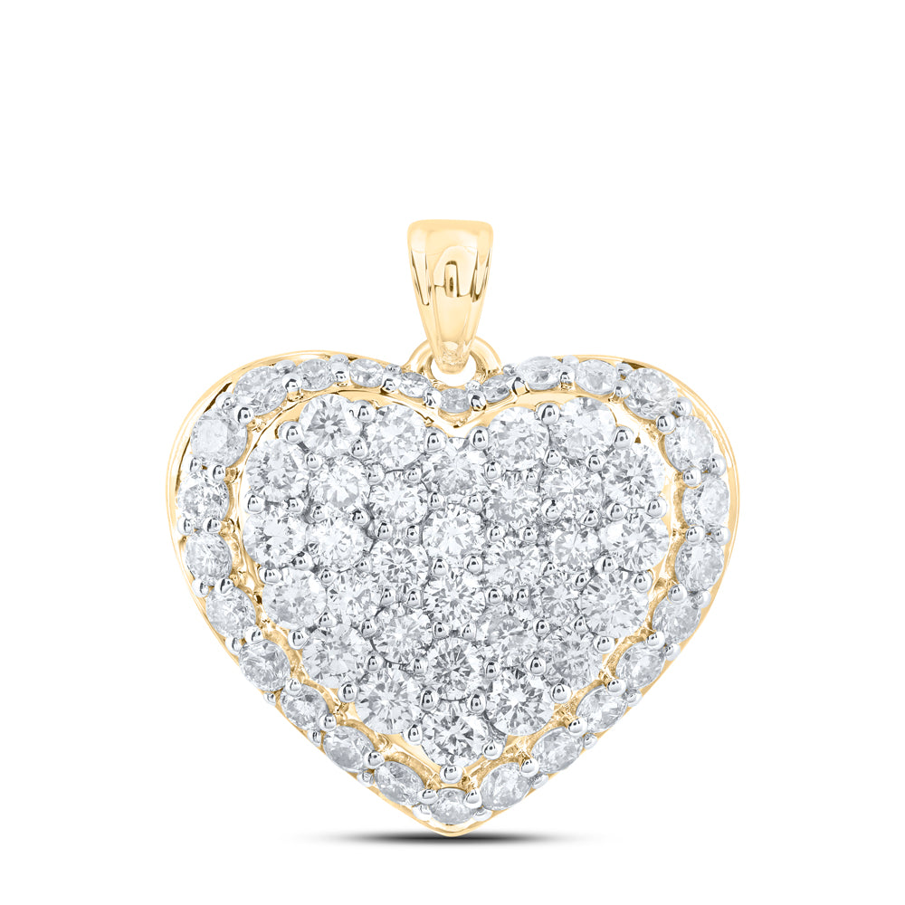 10Kt Gold 1 3/8Ctw-Dia Nk Heart Pendant