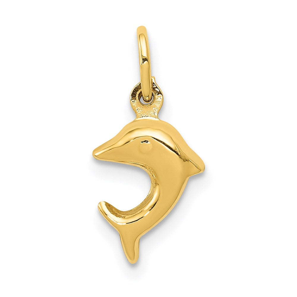 14k Yellow Gold 7 mm Dolphin Charm (0.27 grams)