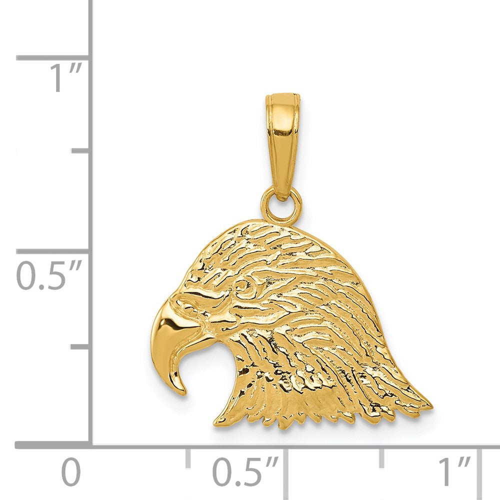 14k Yellow Gold 18 mm Eagle Head Pendant (1.35 grams)