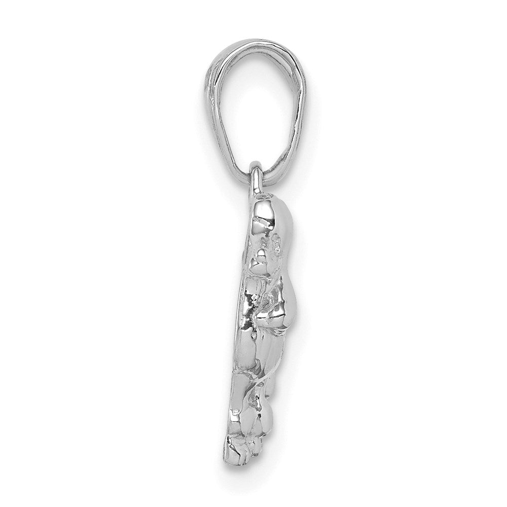 14k White Gold 13 mm Poodle Dog Pendant (1.33 grams)