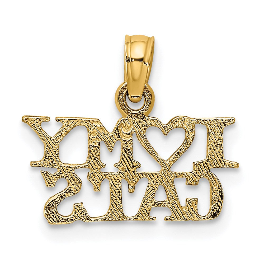 14k Yellow Gold 16 mm I HEART MY CATS Charm (0.55 grams)
