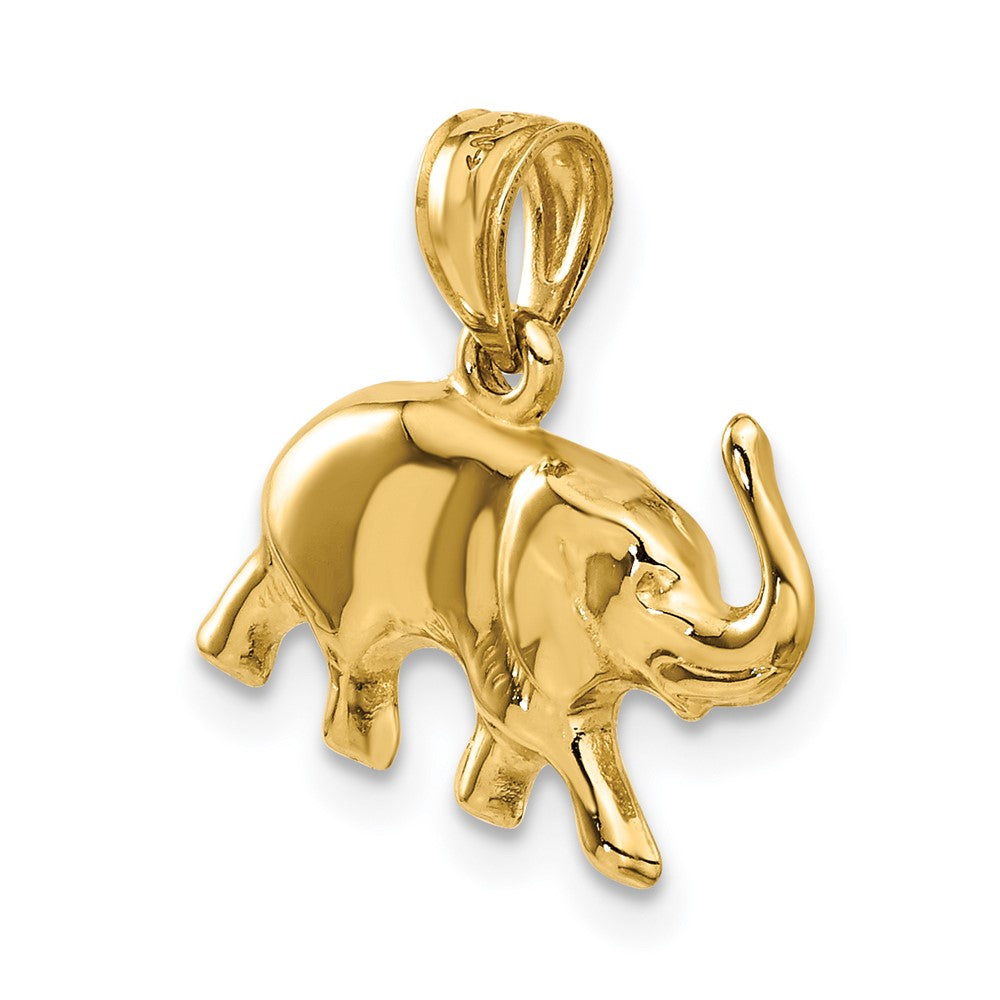 14k Yellow Gold 17 mm 3-D Elephant Pendant (0.73 grams)