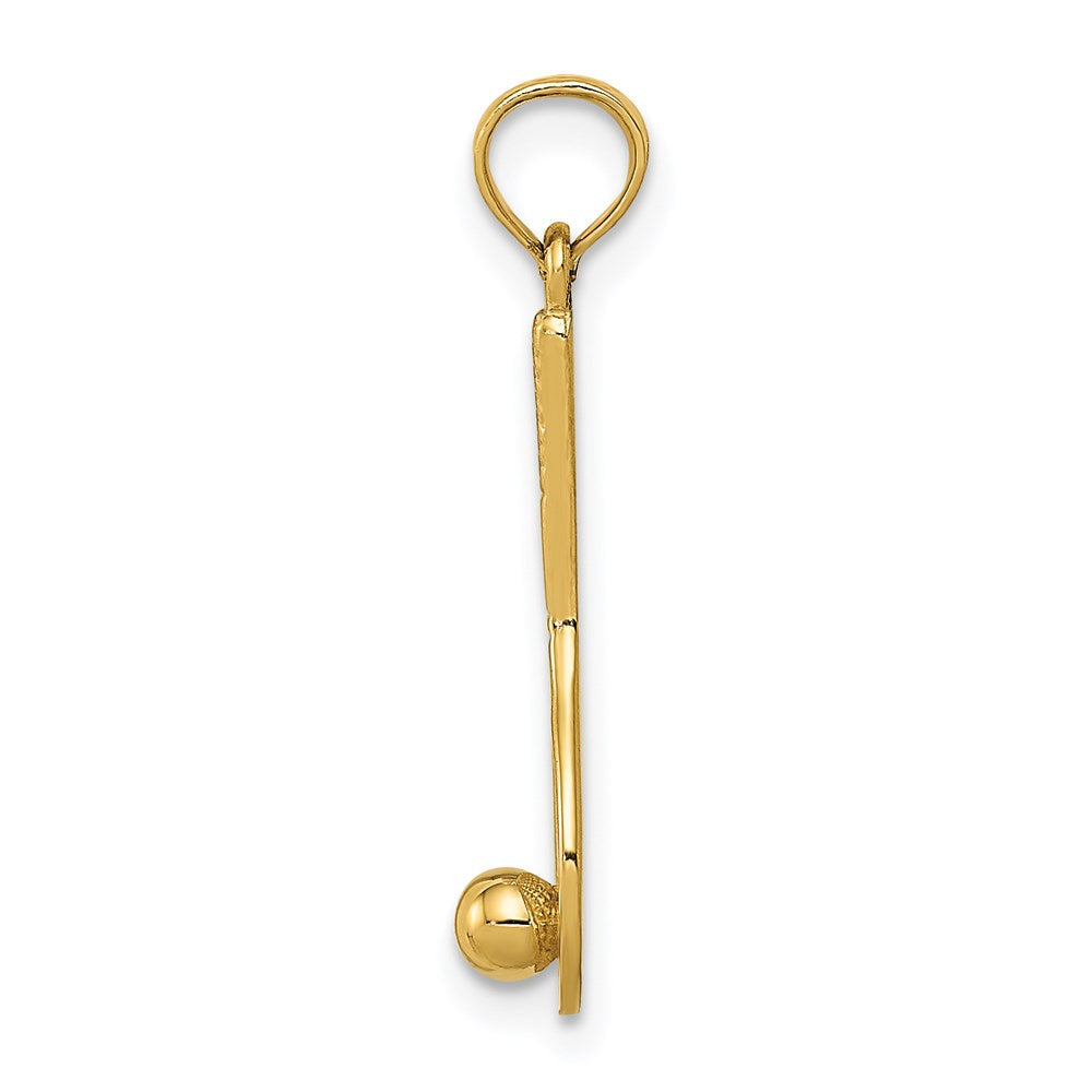 14k Yellow Gold 7 mm Tennis Racquet and Ball Charm (0.72 grams)