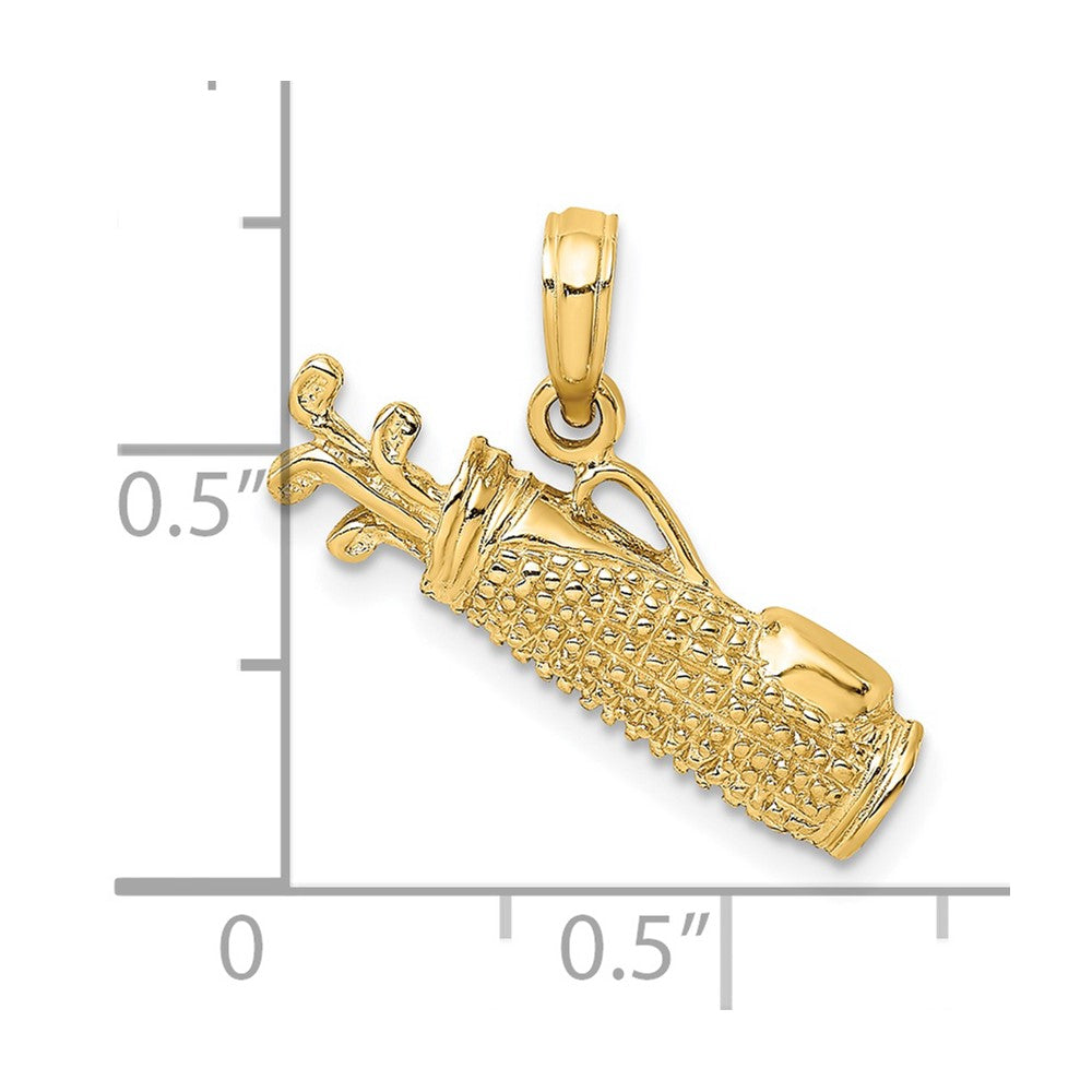 14k Yellow Gold 22 mm Golf Bag Charm (1.49 grams)
