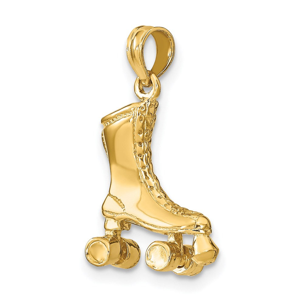 14k Yellow Gold 11.85 mm 3-D Roller Skate Charm (2.22 grams)