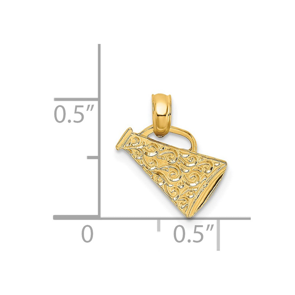 14k Yellow Gold 7.6 mm Megaphone with Handle Charm (0.57 grams)