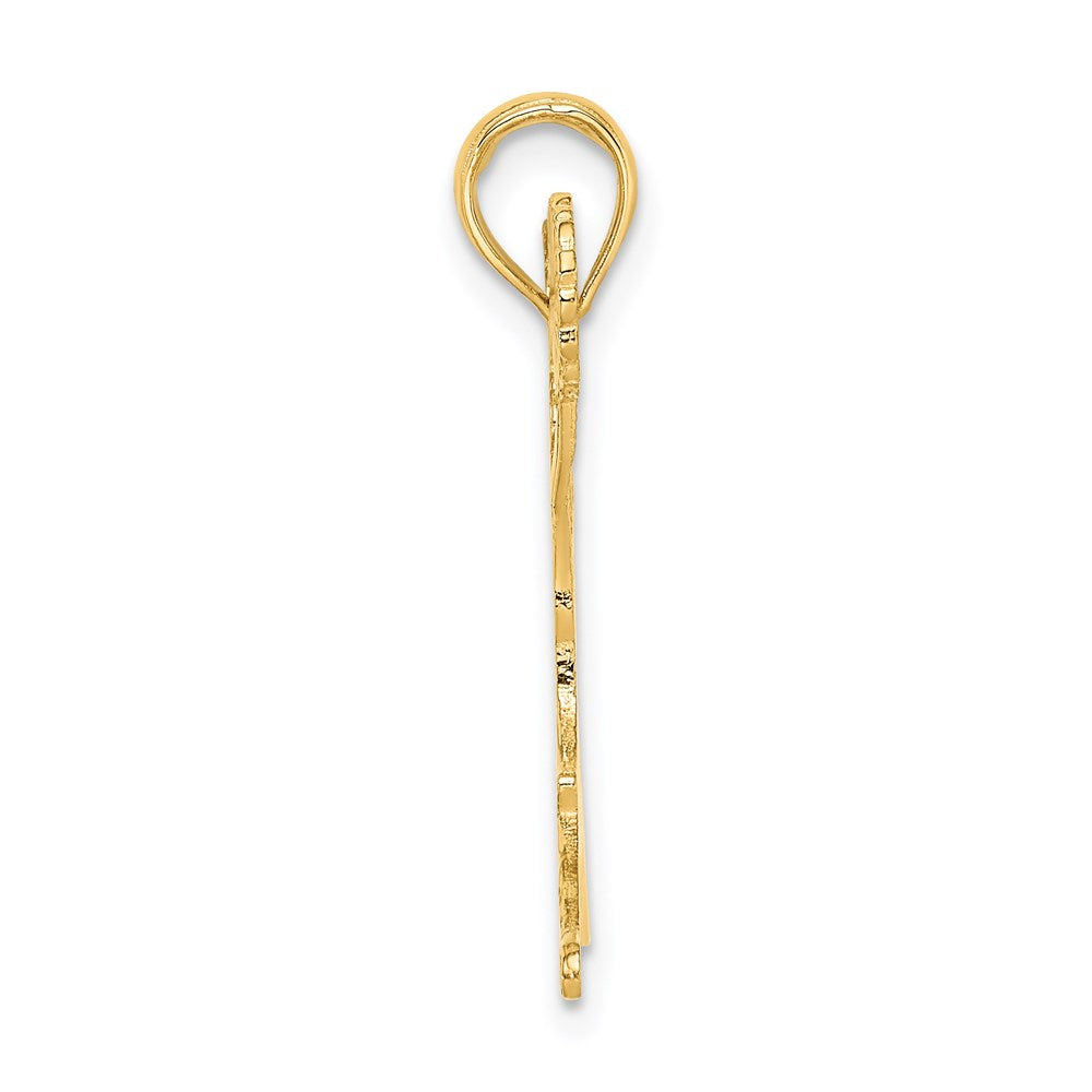 14k Yellow Gold 25.9 mm Cheerleader Jumping with Pom-Poms Charm (1.3 grams)