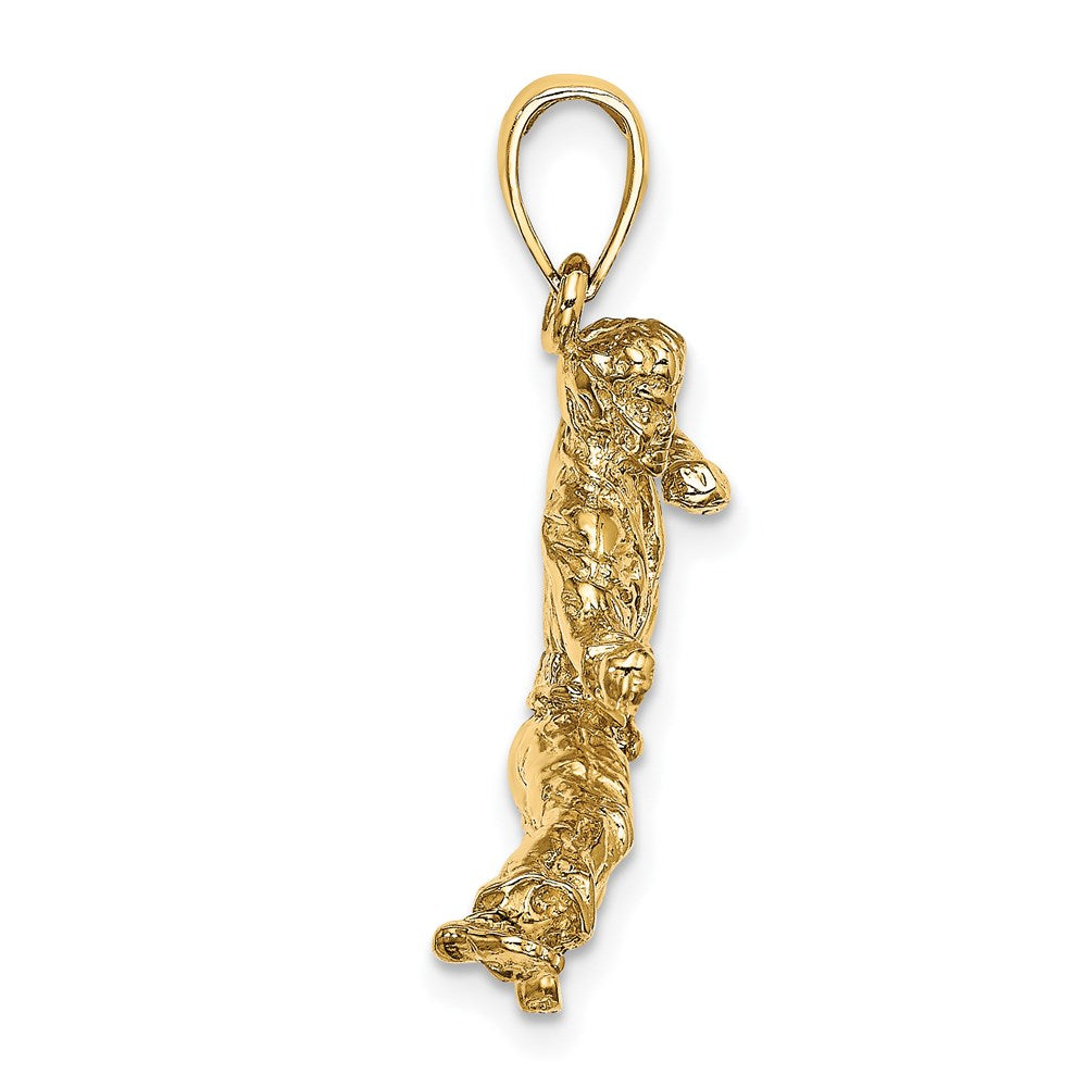14k Yellow Gold 24 mm 3-D Male Karate Pendant (5.39 grams)