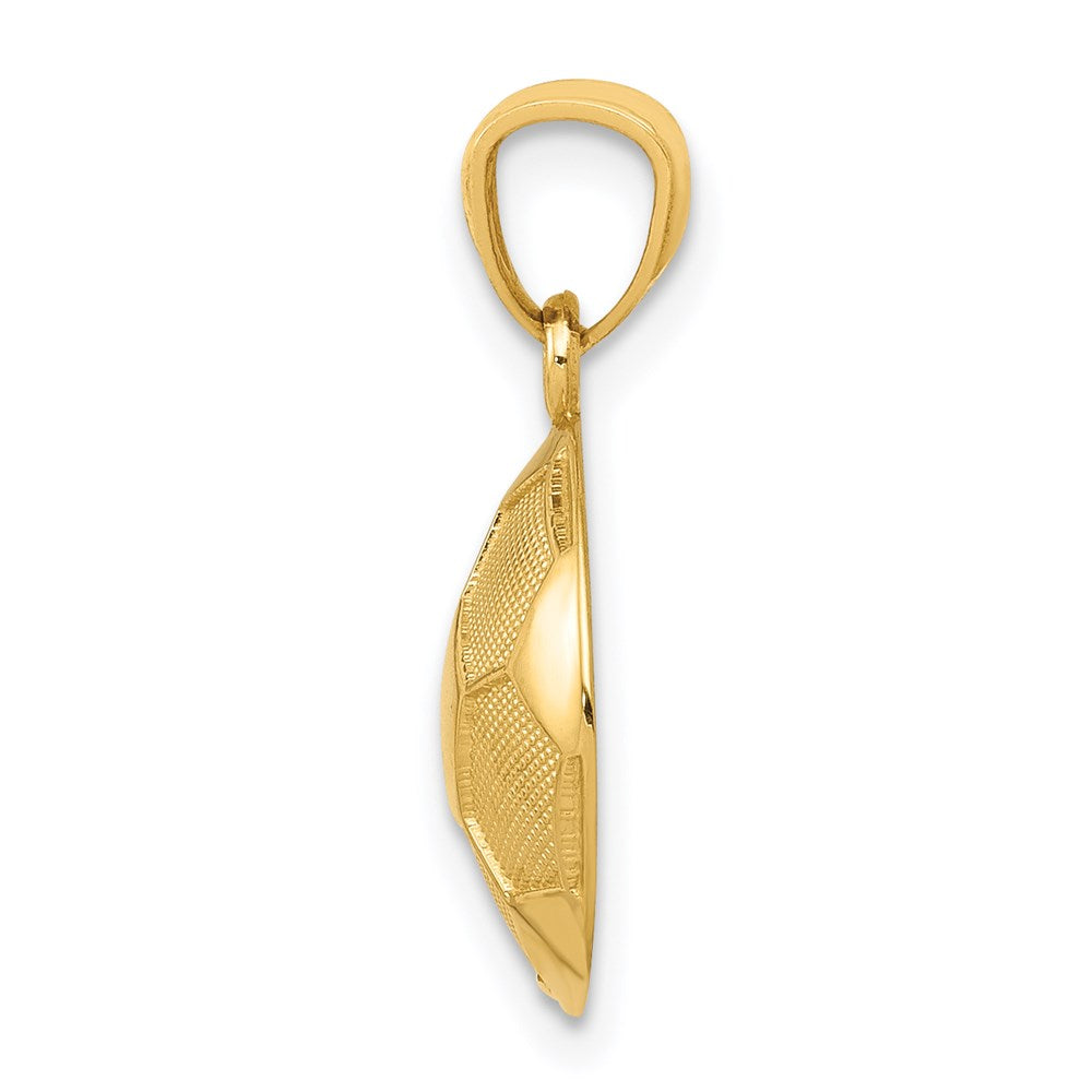14k Yellow Gold 12 mm Soccer Ball Pendant (1.31 grams)