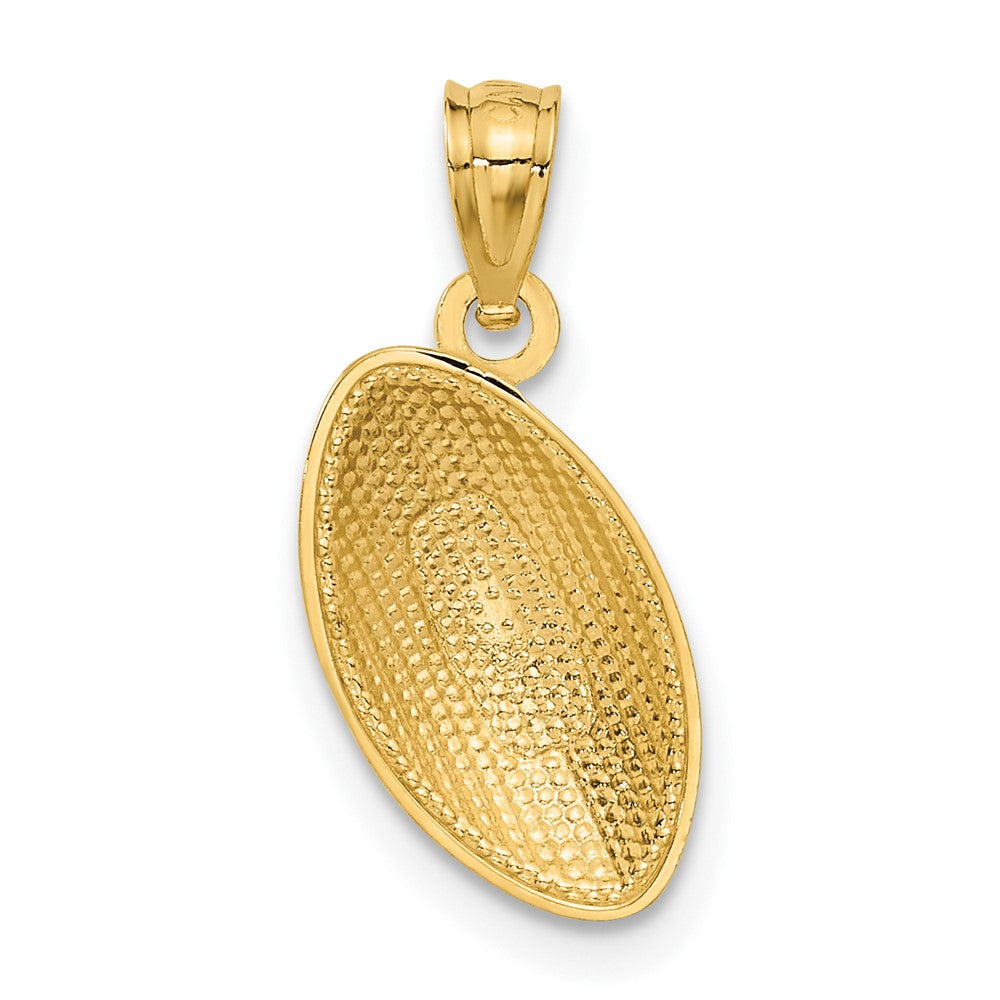 14k Yellow Gold 12 mm Football Pendant (0.81 grams)