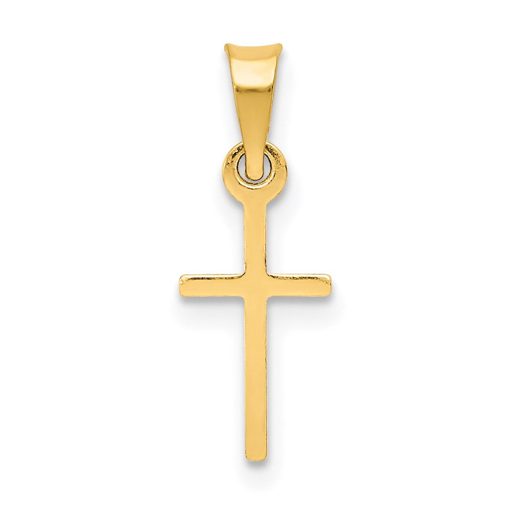 14k Yellow Gold 7 mm Polished Cross Charm (0.22 grams)