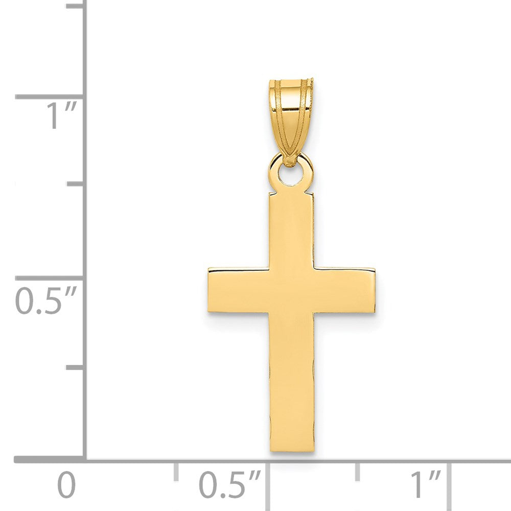 14k Yellow Gold 12 mm Polished Cross Charm (0.68 grams)