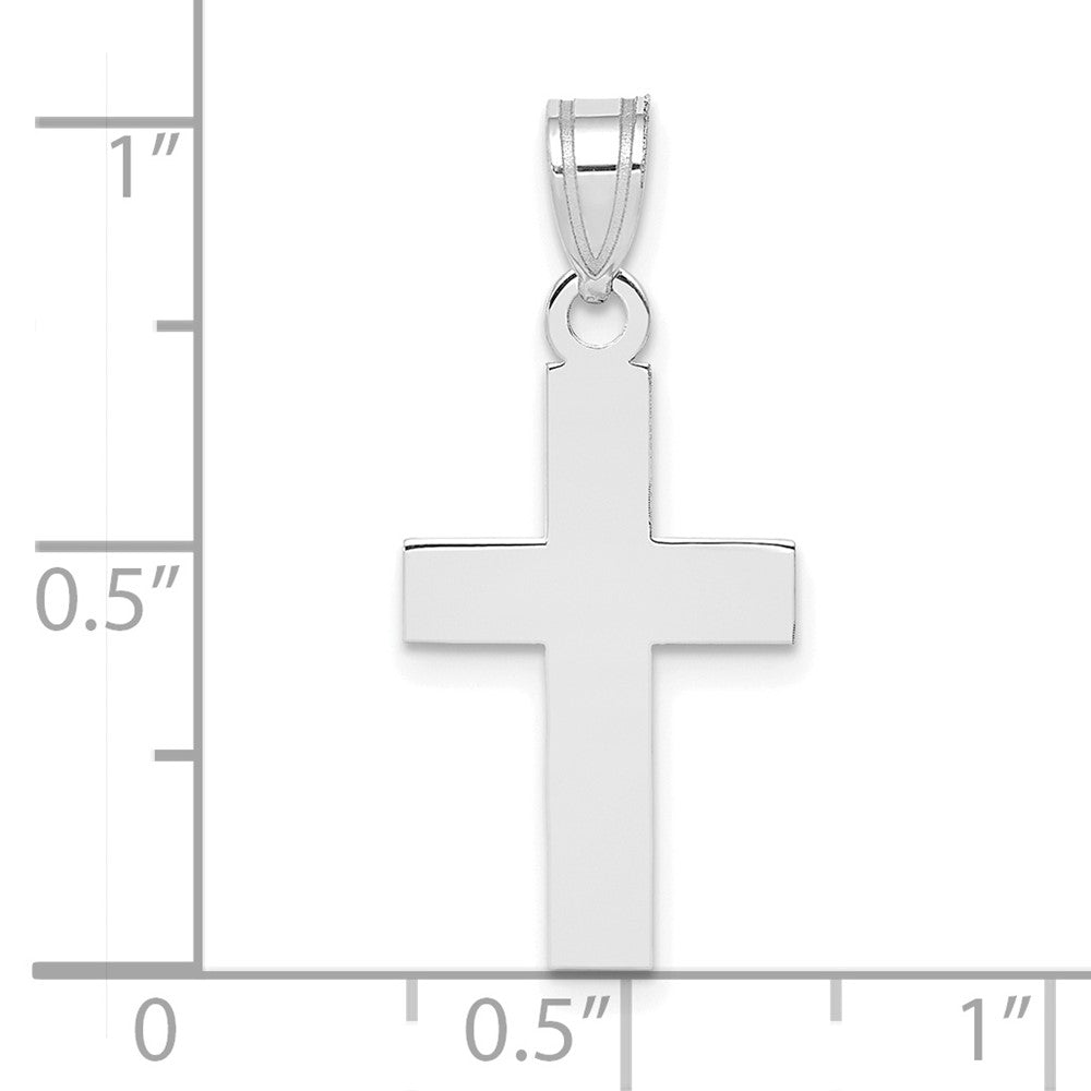 14k White Gold 12 mm Polished Cross Charm (0.68 grams)