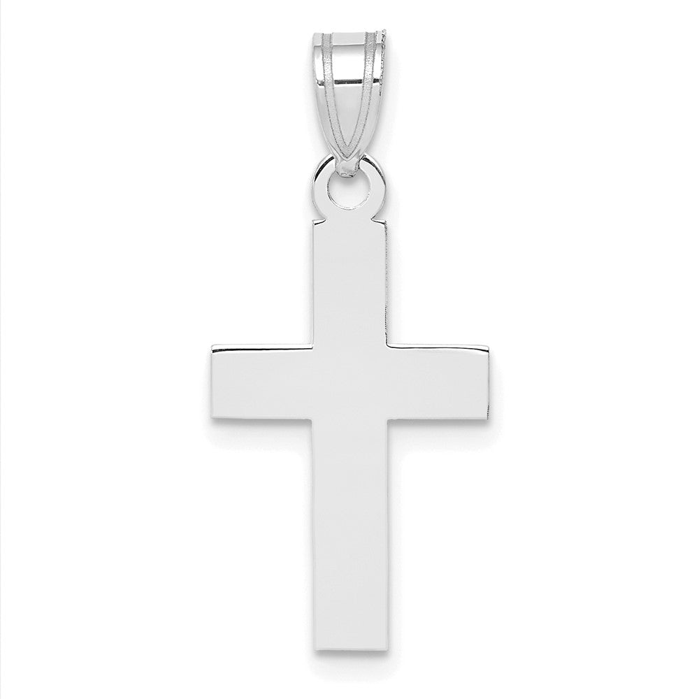 14k White Gold 12 mm Polished Cross Charm (0.68 grams)