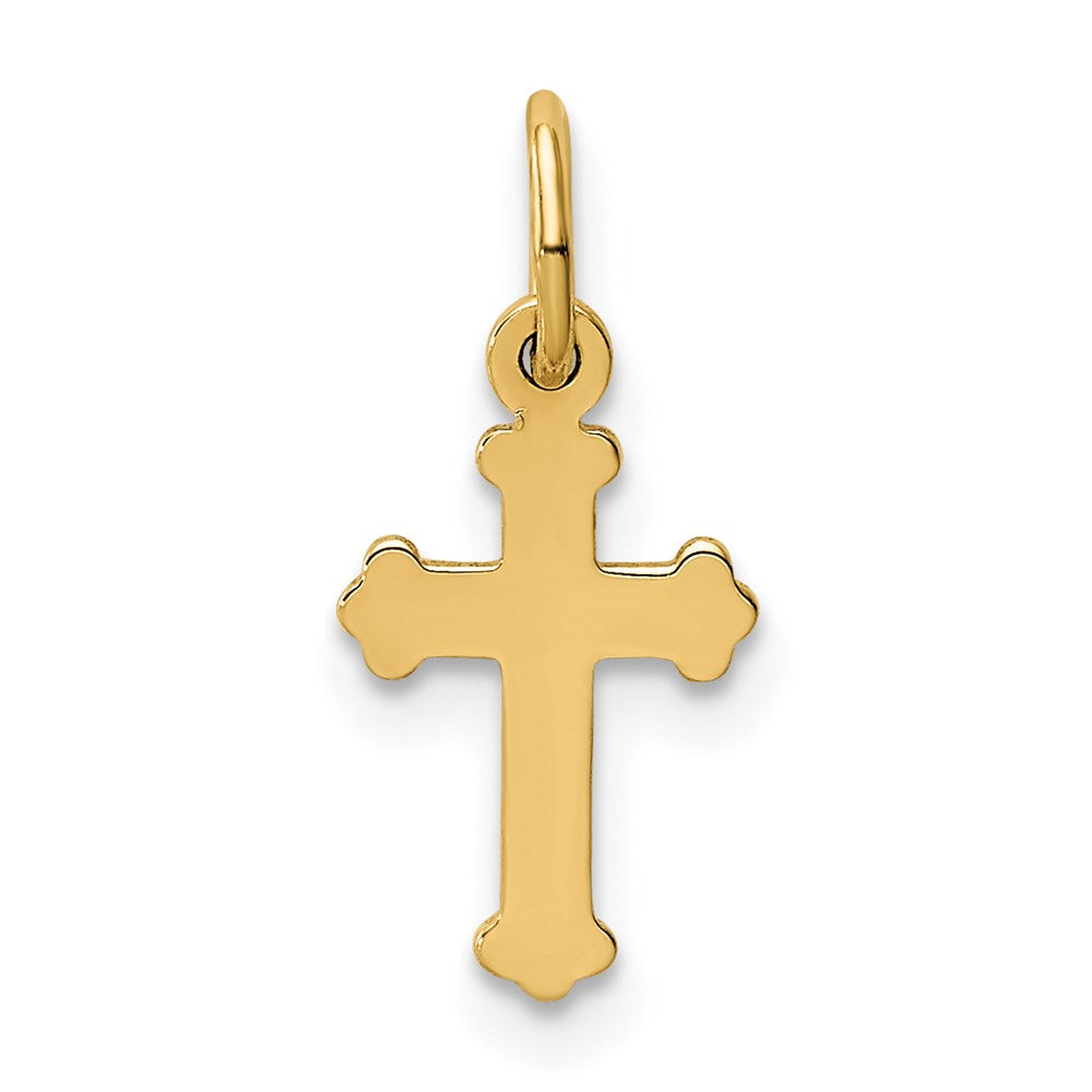 14k Yellow Gold 8 mm Mini Polished Cross Charm (0.34 grams)