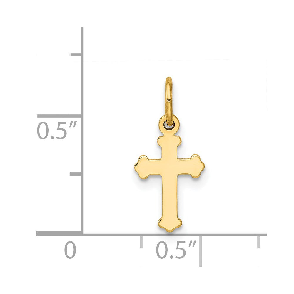 14k Yellow Gold 8 mm Mini Polished Cross Charm (0.34 grams)