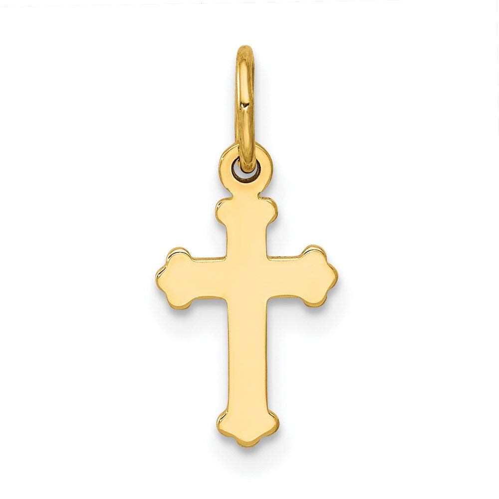 14k Yellow Gold 8 mm Mini Polished Cross Charm (0.34 grams)
